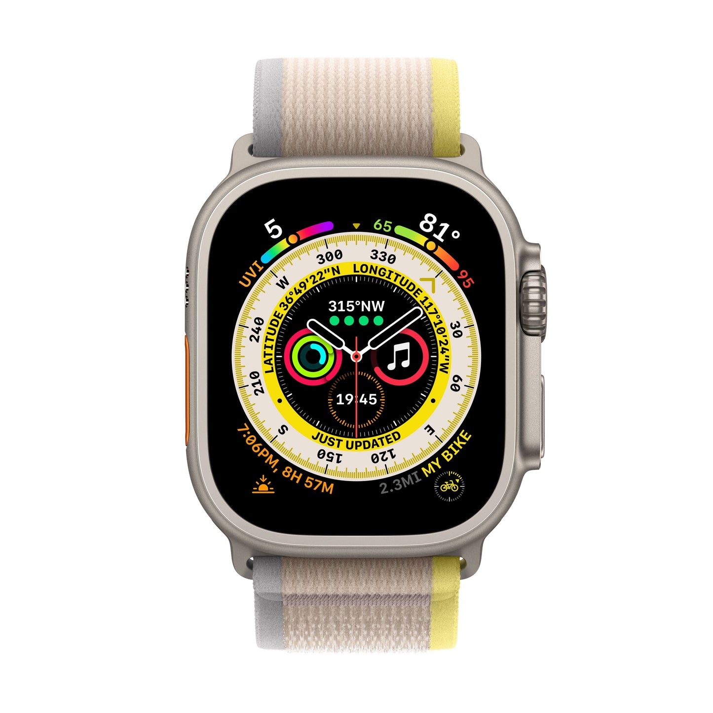 Apple Watch Ultra GPS + Cellular, 49mm titane jaune-beige