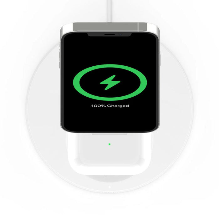Belkin BOOST↑CHARGE PRO MagSafe 2-in-1 Wireless Charging Stand for Apple– White