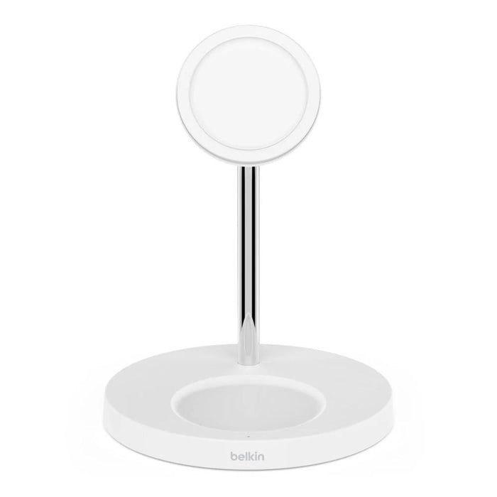 Belkin BOOST↑CHARGE PRO MagSafe 2-in-1 Wireless Charging Stand for Apple– White