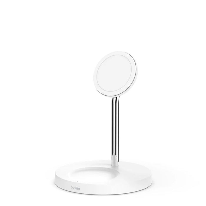 Belkin BOOST↑CHARGE PRO MagSafe 2-in-1 Wireless Charging Stand for Apple– White