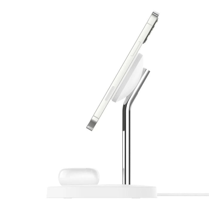 Belkin BOOST↑CHARGE PRO MagSafe 2-in-1 Wireless Charging Stand for Apple– White